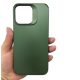 Husa protectie Apple iPhone 14 Pro Max, Shockproof Silicone, catifea in interior, folii de protectie camere incluse, Verde Army