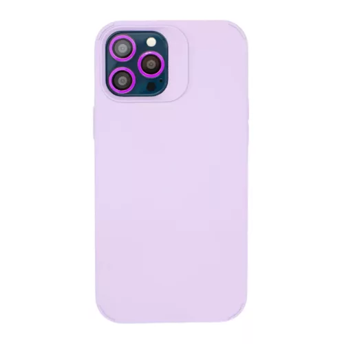Husa protectie Apple iPhone 15 Pro Max, Shockproof Silicone, catifea in interior, folii de protectie camere incluse, mov lila