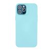 Husa protectie Apple iPhone 15 Pro Max, Shockproof Silicone, catifea in interior, folii de protectie camere incluse, Albastru