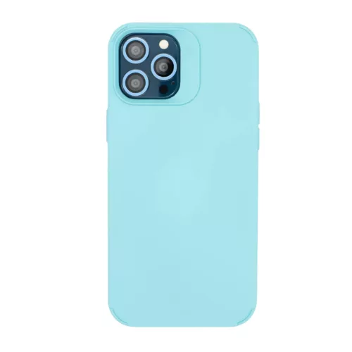 Husa protectie Apple iPhone 15 Pro Max, Shockproof Silicone, catifea in interior, folii de protectie camere incluse, Albastru