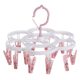 Uscator de Rufe cu 16 carlige, suspendat, rotire 360 grade, plastic, multifunctional, 26 x 21 cm, roz
