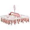 Uscator de rufe suspendat, 40 carlige, rotire 360 Grade, protectie vant, pliabil, 36 x 24 cm, alb/roz