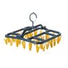 Uscator de Rufe Suspendat, 40 carlige, multifunctional, 36 x 24 cm, albastru/galben
