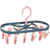 Uscator de Rufe Suspendat , cu 12 Carlige, Rotire 360 Grade, Protectie Vant, Mateiral Plastic, Usor de Depozitat, Multifunctional, 30 x 12.5 cm, Albastru/Roz