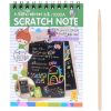 Caiet cu 10 fise razuibile DIY Magic Scratch, 14.5 x 10 cm, curcubeu, creion lemn, cartonase negre, verde