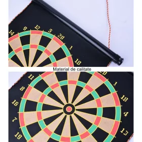  Set Joc Darts, Doua Fete pentru Joc, 6 Sageti Incluse, Magnetic, Dimensiuni 37 x 40 cm, Design clasic, Multicolor