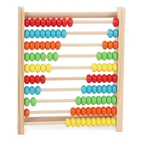   Numaratoare din lemn, vopsea eco, 10 Siruri x 10 Margele, 4-6 Ani, 24.5 x 20.5 cm, Multicolor