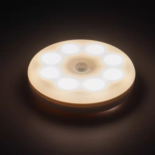 Lampa LED, cu senzor de miscare, Lumina alb cald si rece, Incarcare USB, 8.5 x 2.3 cm