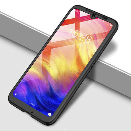 Husă Full Cover 360° pentru Huawei Y9 2019 (față + spate + sticlă), negru