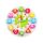Jucarie Educativa model Ceas Girafa, tip Montessori, lemn, 12 Piese, 17 cm, multicolor