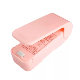   Mini aparat de sigilat pungi, etansare prin caldura, spate magnetic, roz