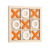 Jucarie tip Montessori "X si O", 9 piese, lemn, portocaliu/alb