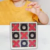 Jucarie tip Montessori "X si O", 9 piese, lemn, negru/rosu