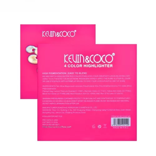 Paleta de machiaj KEVIN & COCO, Stay Wild, fard de pleoape, 12 culori, 13.6 x 10.4 x 0.9 cm