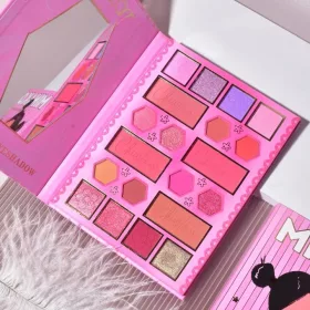   Paleta de machiaj KEVIN & COCO, 20 culori Pink Girl, fard de pleoape si blush, roz