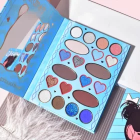   Paleta de machiaj KEVIN & COCO, 20 culori Blue Girl, fard de pleoape si blush, albastru