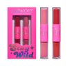 Set de buze KEVIN & COCO Stay Wild, 4 culori, 2 gloss-uri si 2 rujuri mate, 15.1 x 8.1 x 2cm, roz/rosu