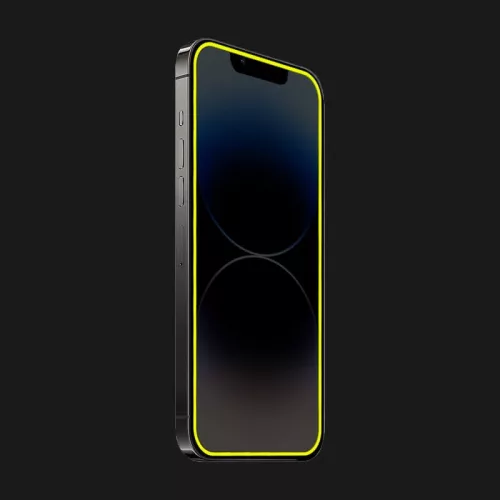 Folie sticla Apple iPhone 15, Luminous HD, margine fluorescenta, galbena