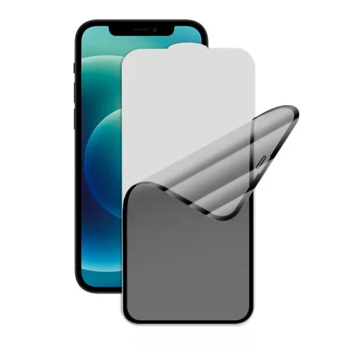Folie de protectie Apple iPhone 16, Matte Privacy Ceramic, margini negre