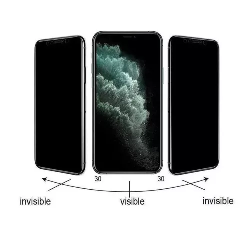 Folie de protectie Apple iPhone 16, Matte Privacy Ceramic, margini negre