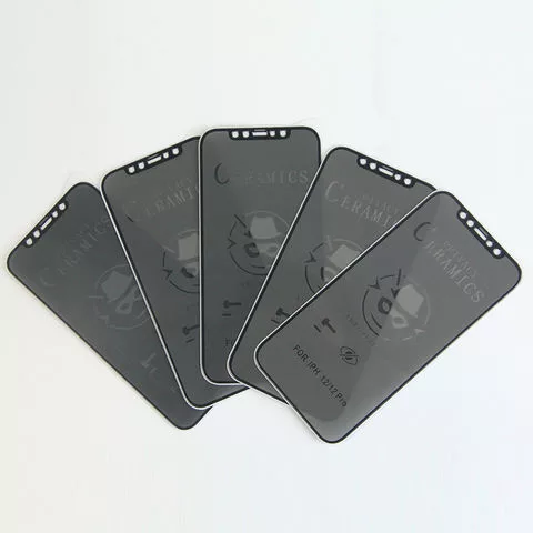 Folie de protectie Apple iPhone 16, Matte Privacy Ceramic, margini negre