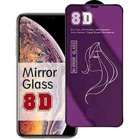   Folie de sticla Apple iPhone 15 Pro, Full Glue 8D Mirror Glass, efect oglinda, reflexie violeta, margini negre