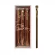 Set 3 Pensule de Machiaj, Portabile, pentru Fard de Ochi, din Par Sintetic Moale, Auriu, 16.5x6.5x1.6 cm
