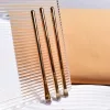 Set 3 Pensule de Machiaj, Portabile, pentru Fard de Ochi, din Par Sintetic Moale, Auriu, 16.5x6.5x1.6 cm