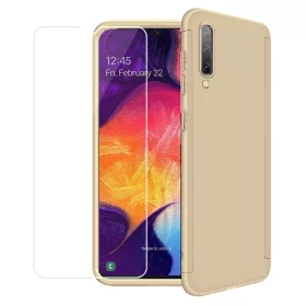   Husă Full Cover 360° pentru Samsung Galaxy A70 (față + spate + sticlă), aurie