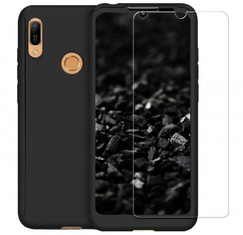 Husă Full Cover 360° pentru Huawei Y6 2019 / Y6s 2019 (față + spate + sticlă), neagra