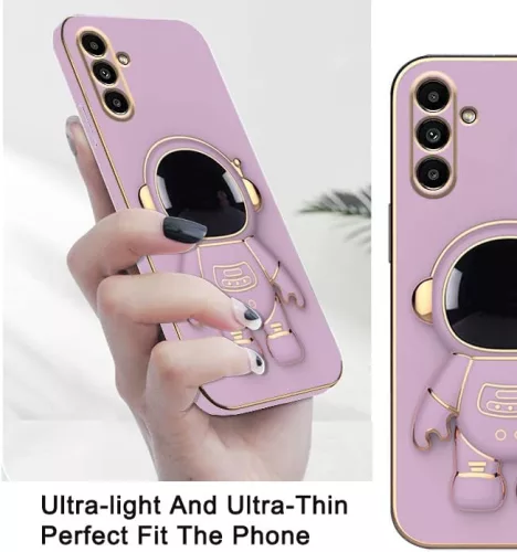 Husa Samsung Galaxy S24, Astronaut Case, protectie camera, functie stand expunere, mov