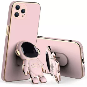   Husa Apple iPhone 14 Pro Max, Astronaut Case, protectie camera, functie stand expunere, roz