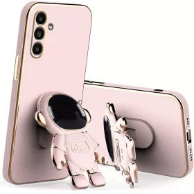   Husa Samsung Galaxy A15, Astronaut Case, protectie camera, functie stand expunere, roz