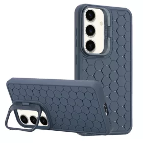   Husa Samsung Galaxy S24, HoneyComb Bracket, functie stand, albastru inchis