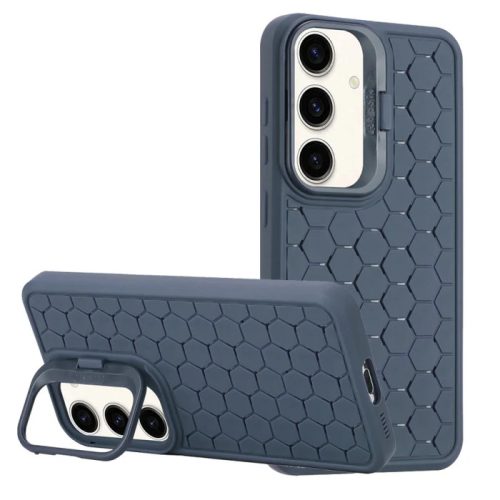 Husa Samsung Galaxy S24, HoneyComb Bracket, functie stand, albastru inchis