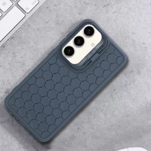 Husa Samsung Galaxy S24+ (S24 Plus), HoneyComb Bracket, functie stand, albastru inchis