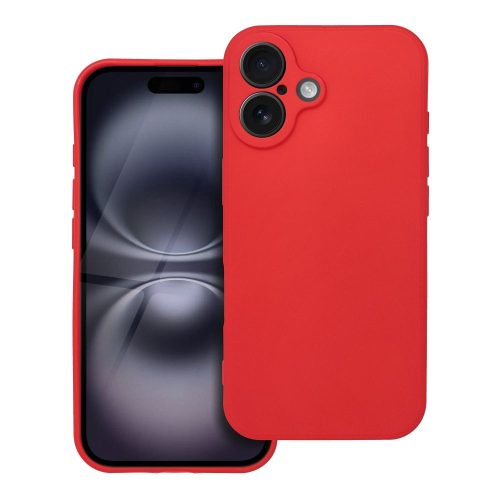 Husa Apple iPhone 16 Plus, Luxury Silicone, catifea in interior, protectie camera, rosie