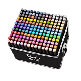   Set 168 markere cu doua capete Touch, suport si geanta depozitare incluse