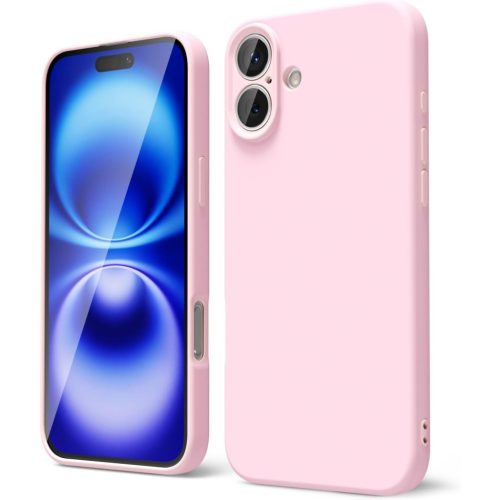 Husa protectie Apple iPhone 16 Plus, Matt TPU, protectie camera, roz pal