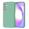 Husa Samsung Galaxy A55, Luxury Silicone, protectie camera, catifea in interior, verde deschis