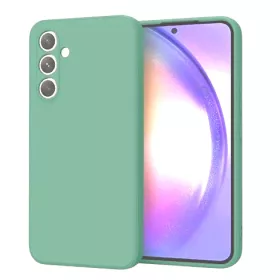   Husa Samsung Galaxy A55, Luxury Silicone, protectie camera, catifea in interior, verde deschis