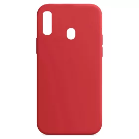   Husa Samsung Galaxy A20e, Luxury Silicone, catifea in interior, rosu