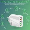 Incarcator priza 65W Fast Charge, 5 porturi, 3 x USB, 2 x Type-C, alb