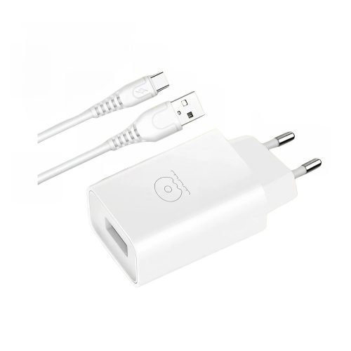 Incarcator casa WUW-T18 BLISTER, 1 port USB, 1A, cablu Type C inclus, alb