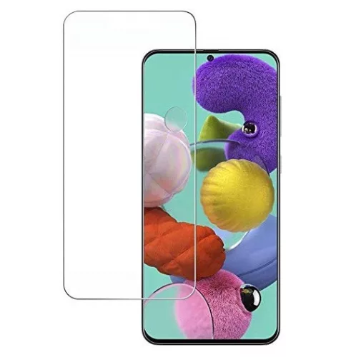 Set folie si husa Samsung Galaxy A51, sticla transparenta si Matt TPU, rosie