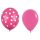 Set 10 Baloane din Latex, Model Party cu Buline si Simple, 30 cm, Fucsia, 2.8 g