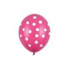 Set 10 Baloane din Latex, Model Party cu Buline si Simple, 30 cm, Fucsia, 2.8 g