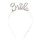 Coronita pentru mireasa, bentita cu text "Bride", cu cristale, marime universala, alba