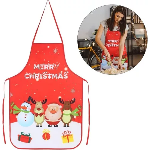 Sort de bucatarie decorativ, tema Craciun, 50 x 70 cm, model Merry Christmas