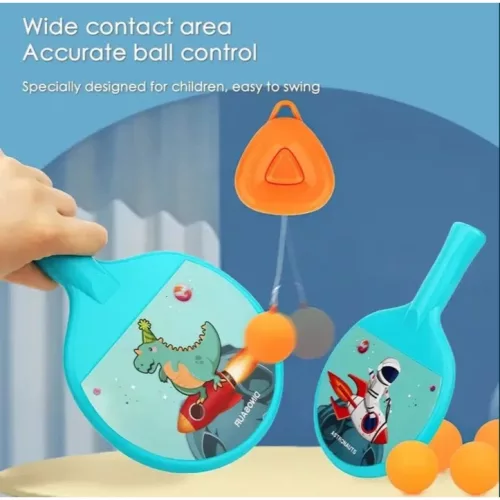 Set 2 palete de tenis de masa / ping pong copii, accesoriu de agatat si 2 mingii incluse, albastre